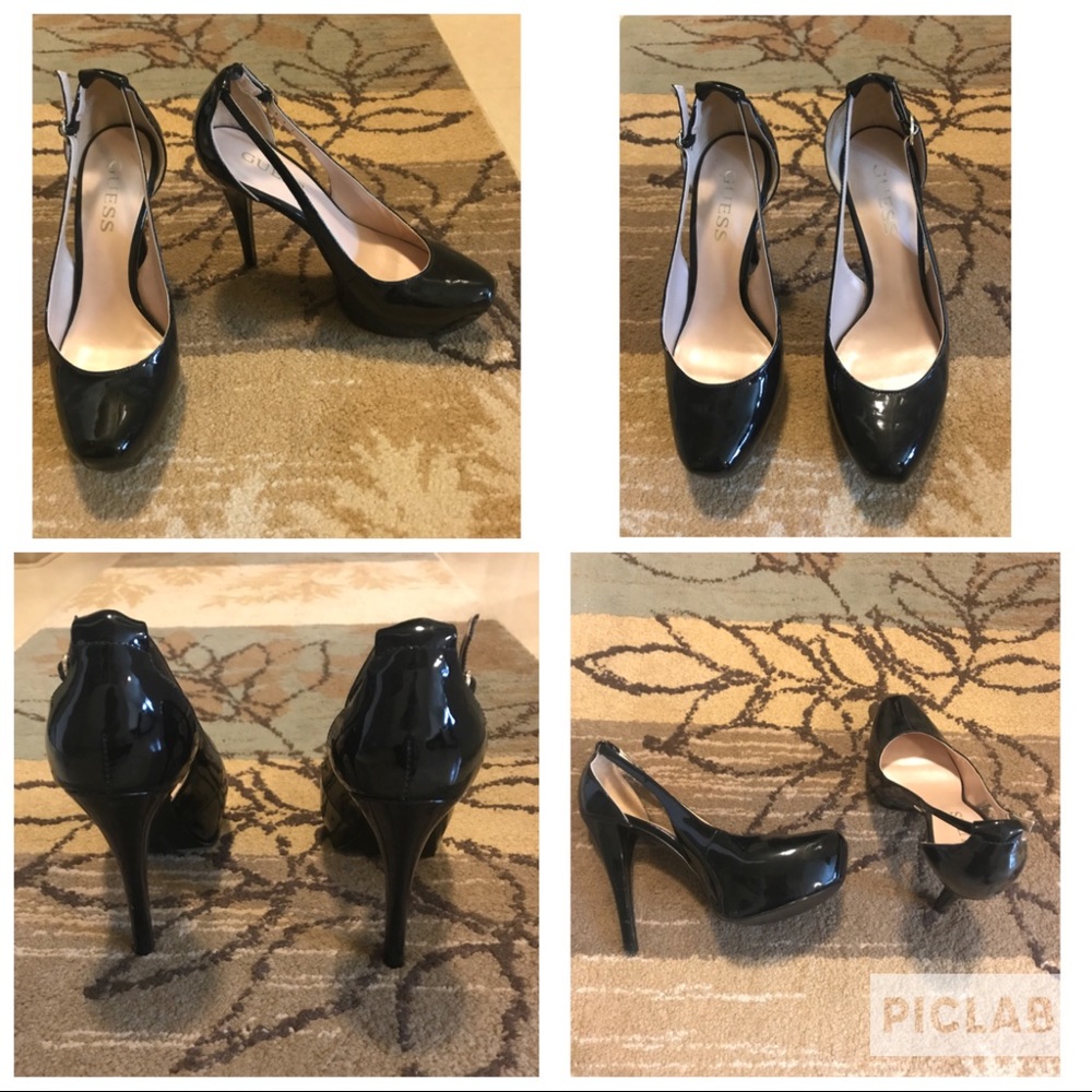 Sexy Guess black high heels. NEVER WORN!